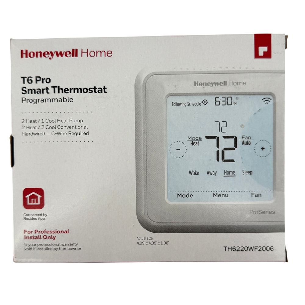 Honeywell Home T6 Pro Smart Programmable Thermostat Touchscreen TH220WF2006 New